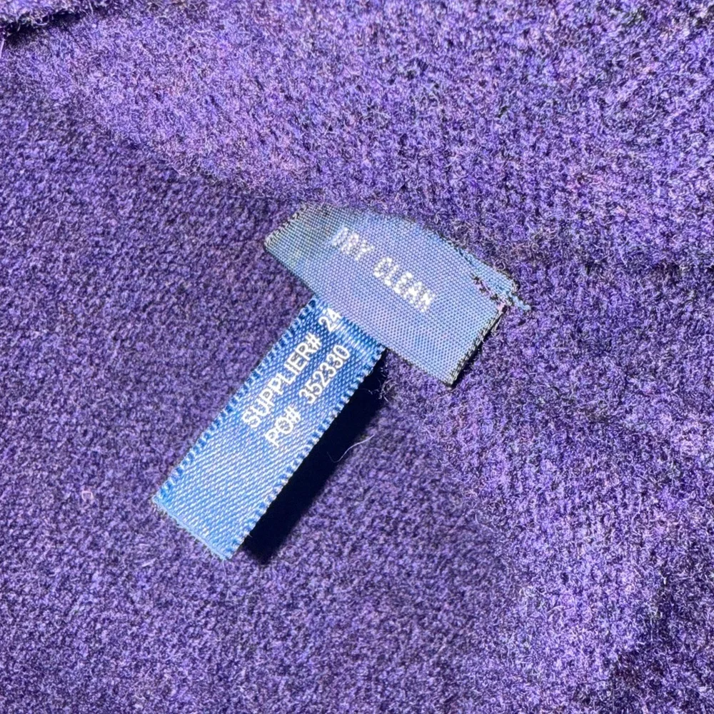 Vintage Polo by Ralph Lauren Lambswool V-Neck Sweater – Deep Eggplant Purple – L
